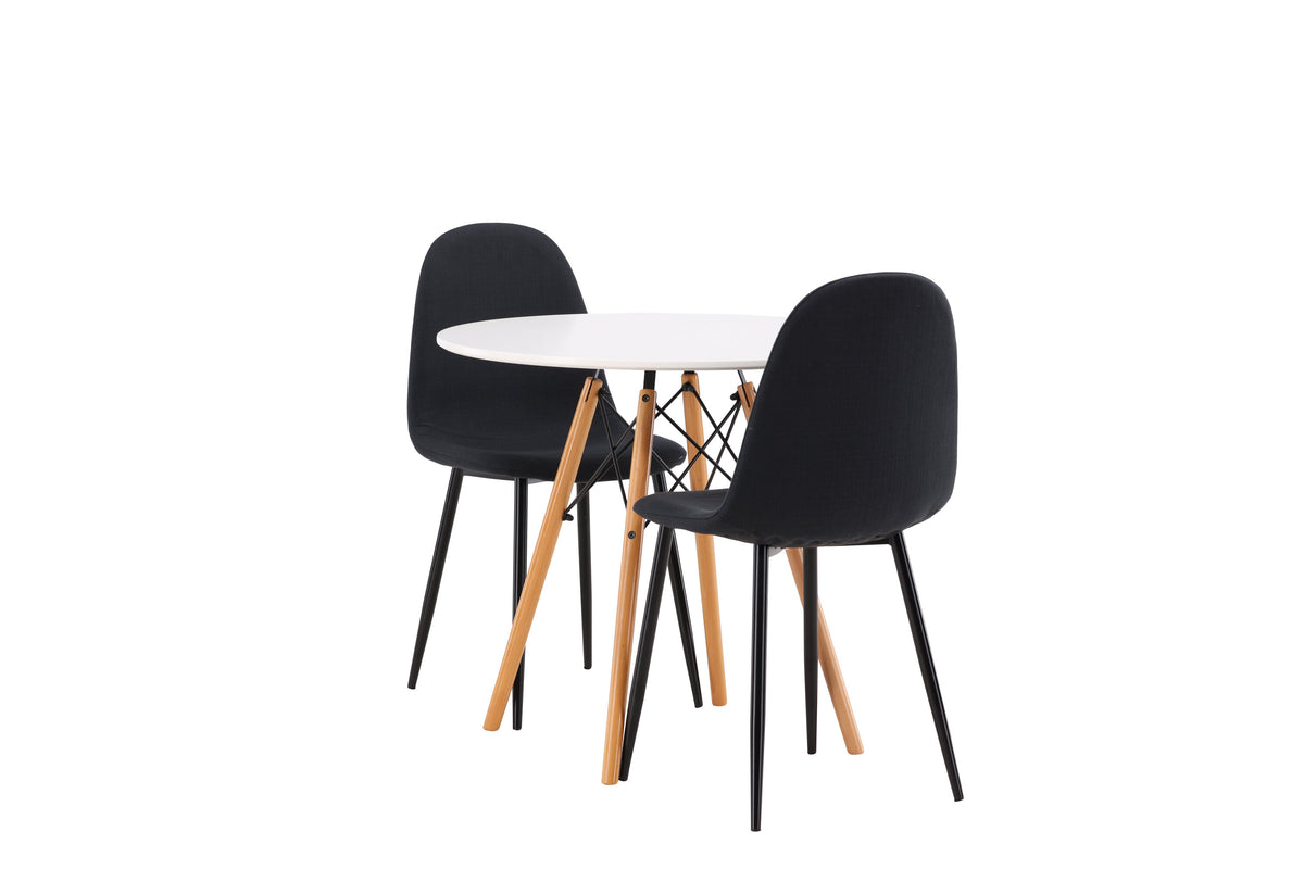 Danburi Matbord med Polar Stolarna – Bord: ⌀60 Stol: 53x87x44