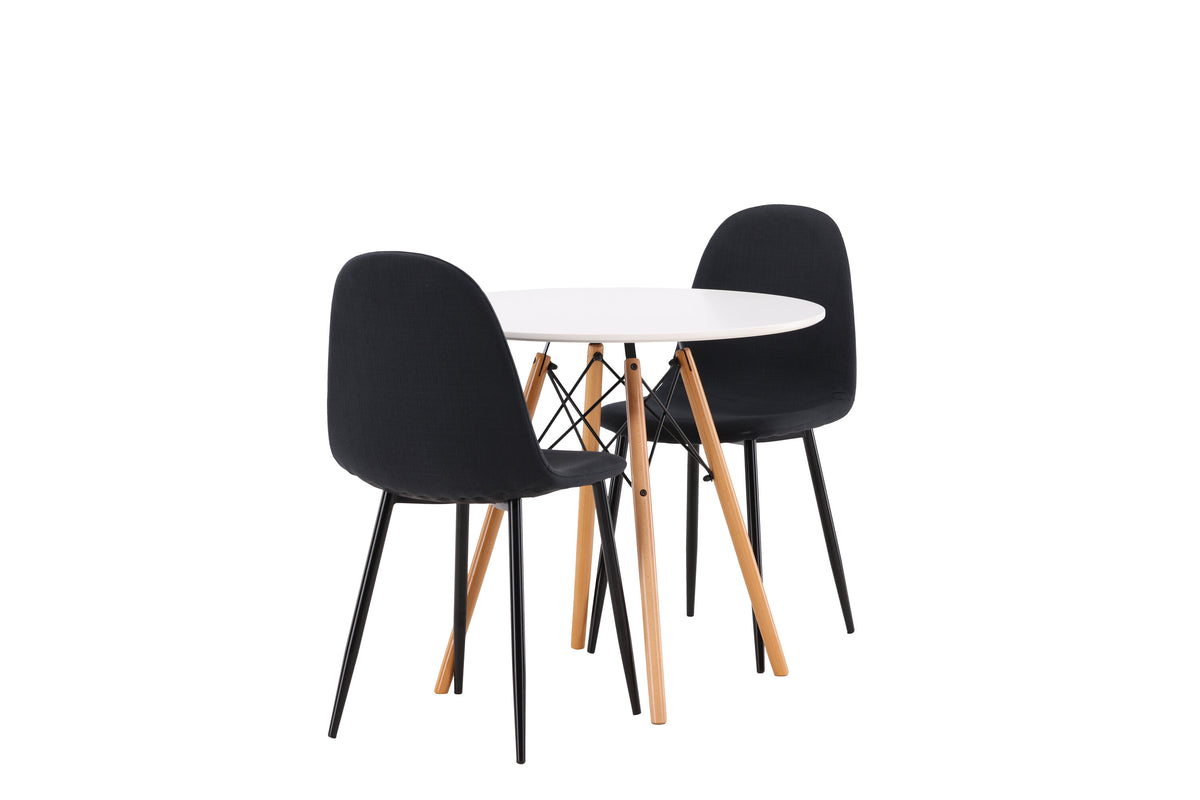 Danburi Matbord med Polar Stolarna – Bord: ⌀60 Stol: 53x87x44