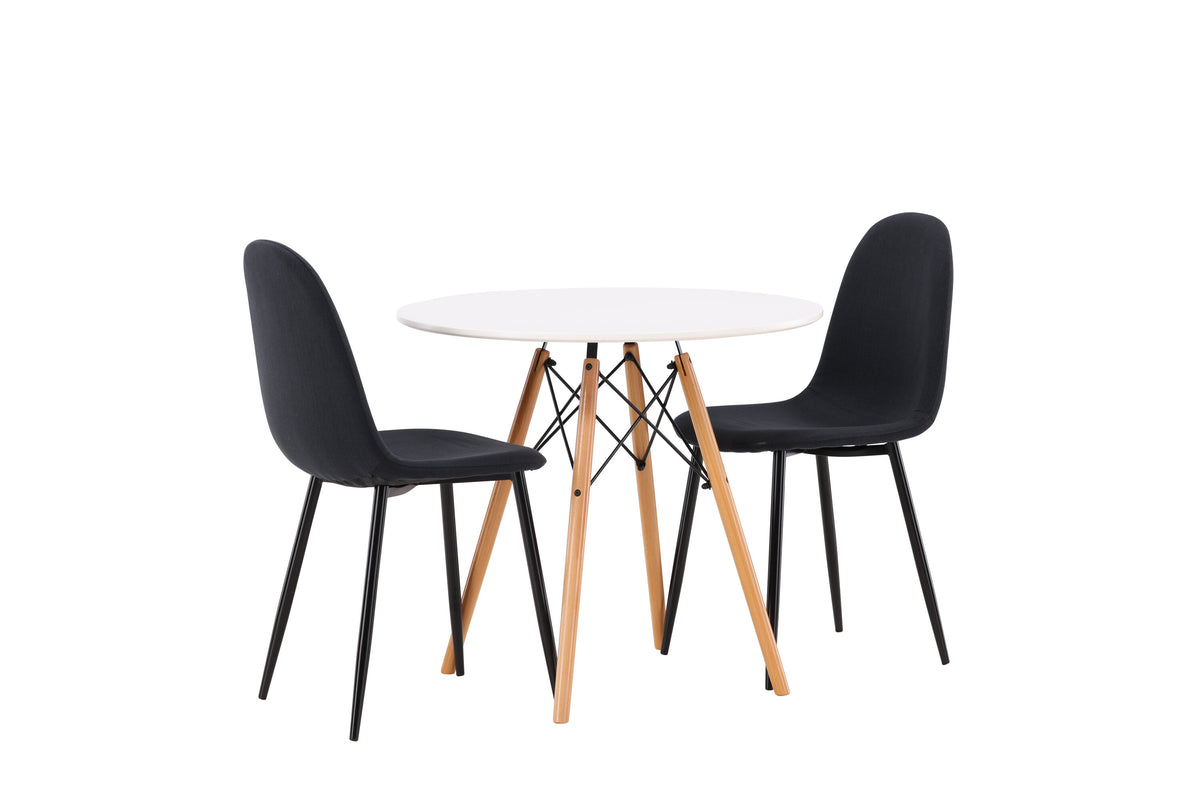 Danburi Matbord med Polar Stolarna – Bord: ⌀60 Stol: 53x87x44