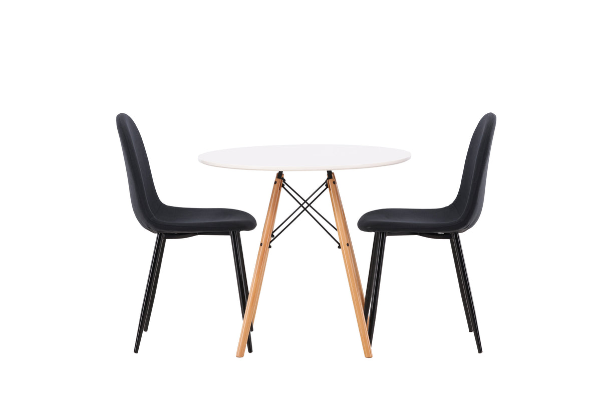 Danburi Matbord med Polar Stolarna – Bord: ⌀60 Stol: 53x87x44