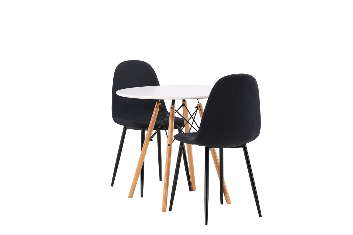 Danburi Matbord med Polar Stolarna – Bord: ⌀60 Stol: 53x87x44