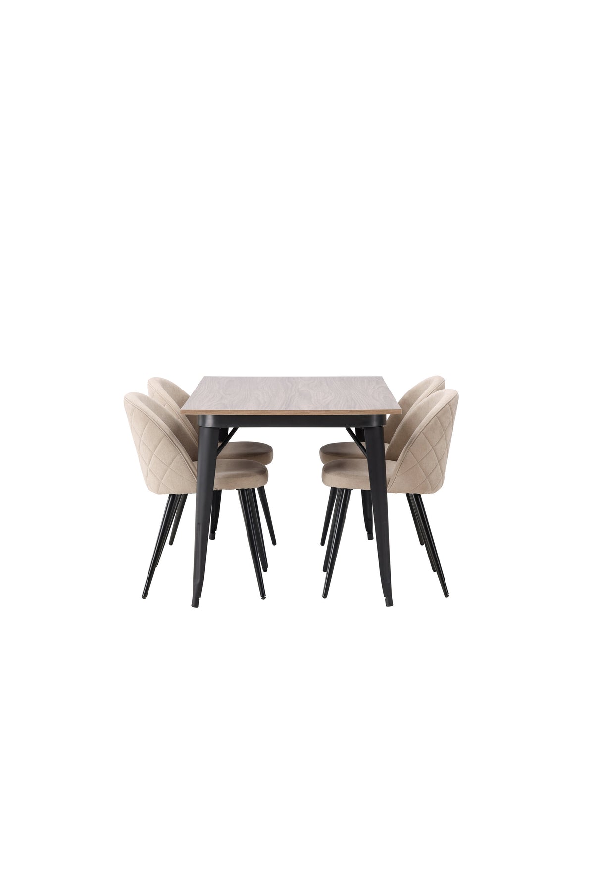 Tempe Matbord med Velvet Stolarna – Bord: 75x140x80 Stol: 57x76,5x50