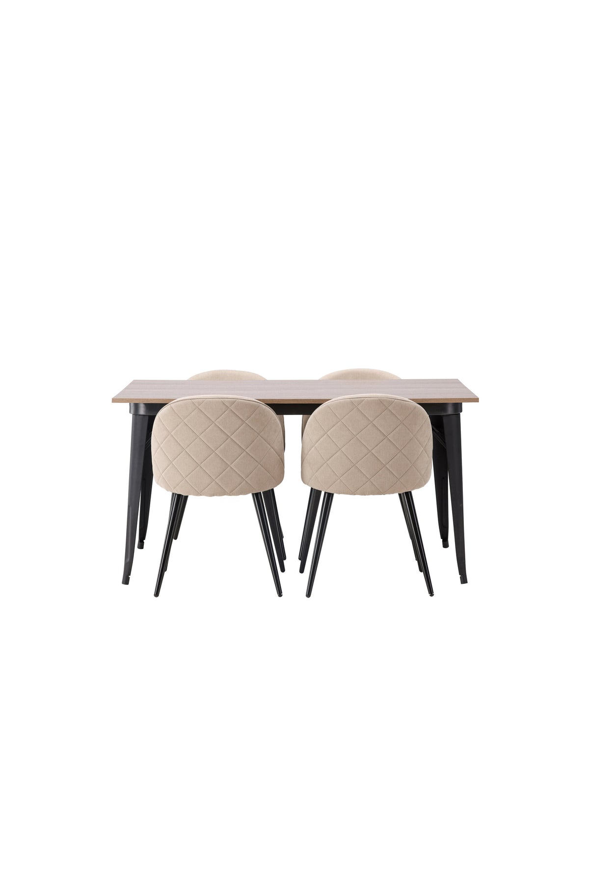 Tempe Matbord med Velvet Stolarna – Bord: 75x140x80 Stol: 57x76,5x50