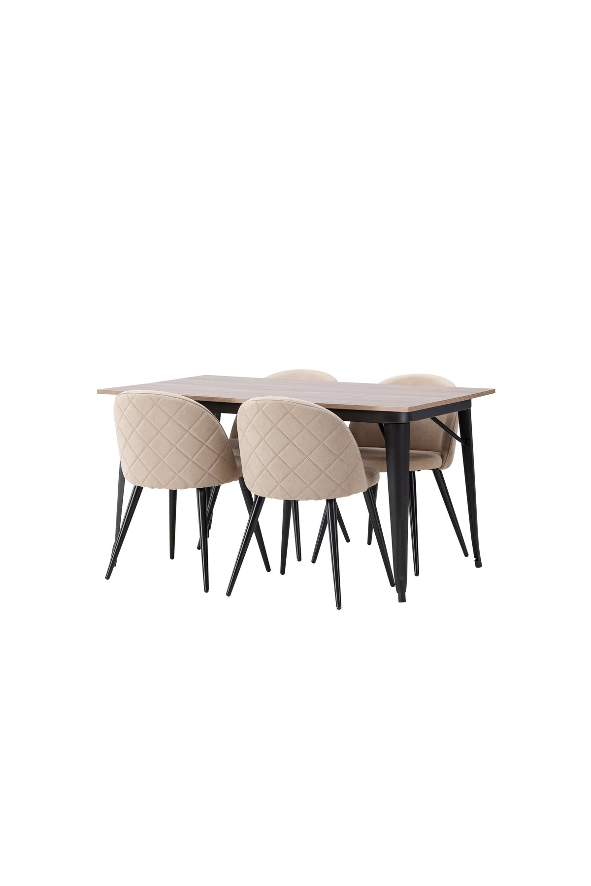 Tempe Matbord med Velvet Stolarna – Bord: 75x140x80 Stol: 57x76,5x50