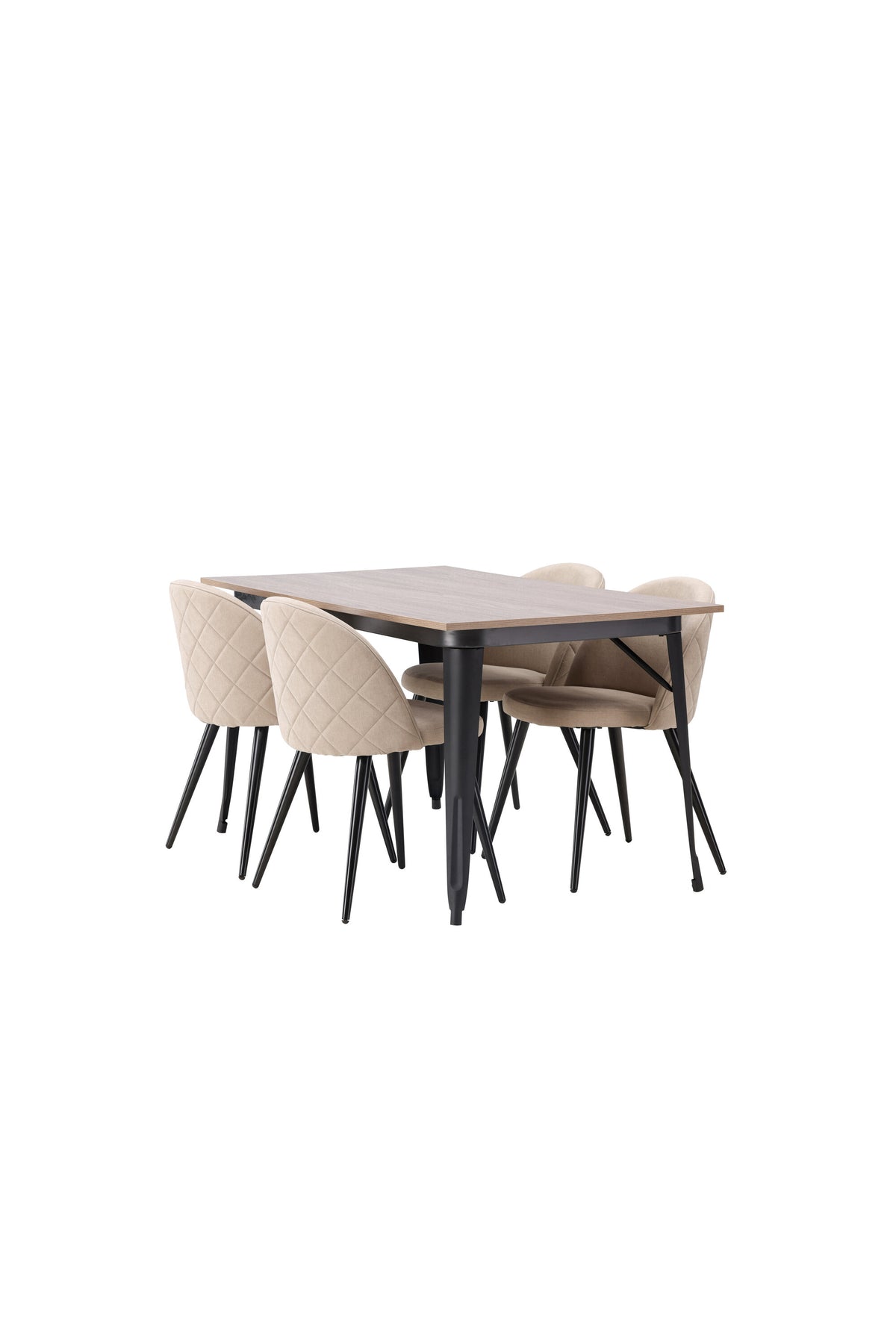 Tempe Matbord med Velvet Stolarna – Bord: 75x140x80 Stol: 57x76,5x50