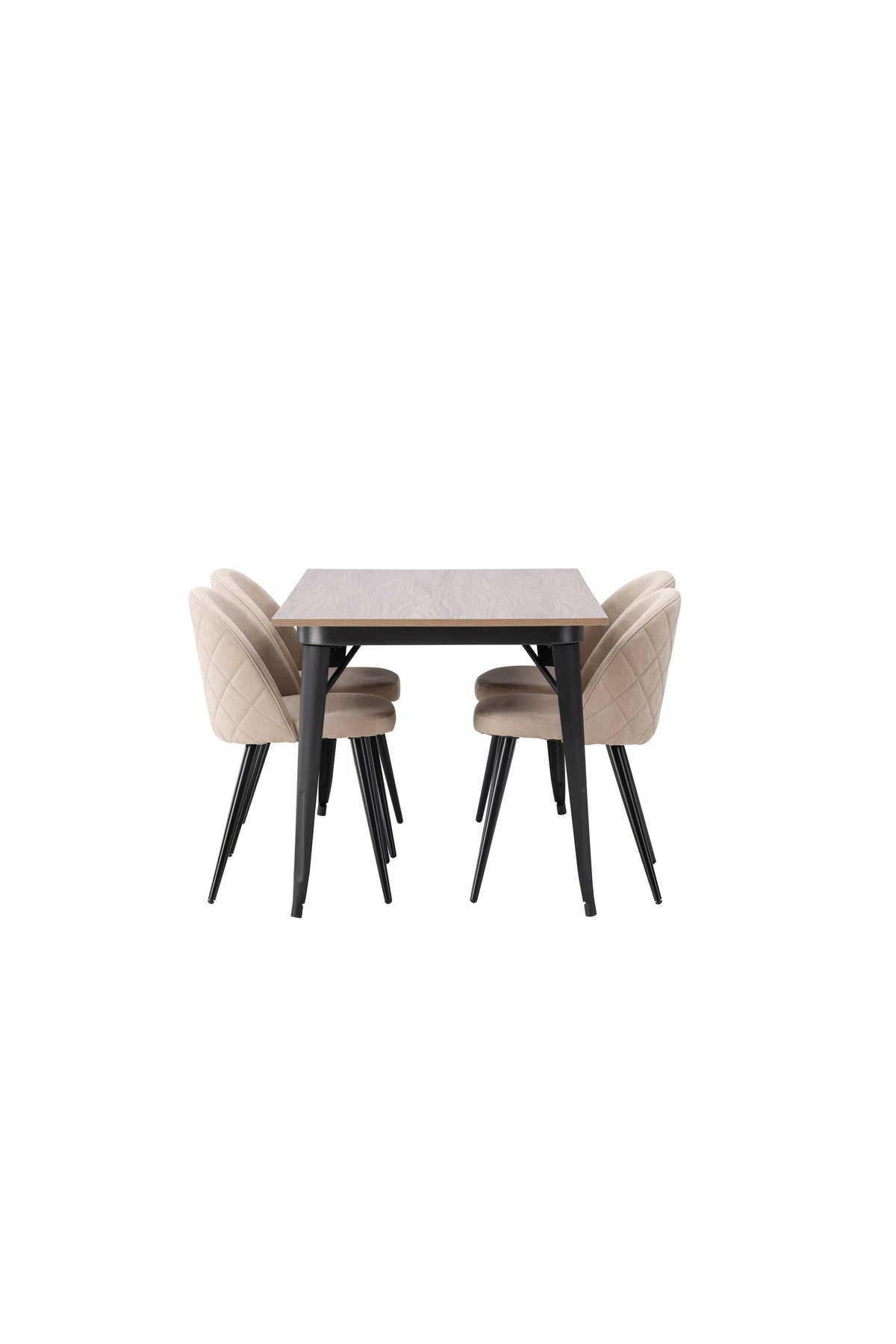 Tempe Matbord med Velvet Stolarna – Bord: 75x140x80 Stol: 57x76,5x50