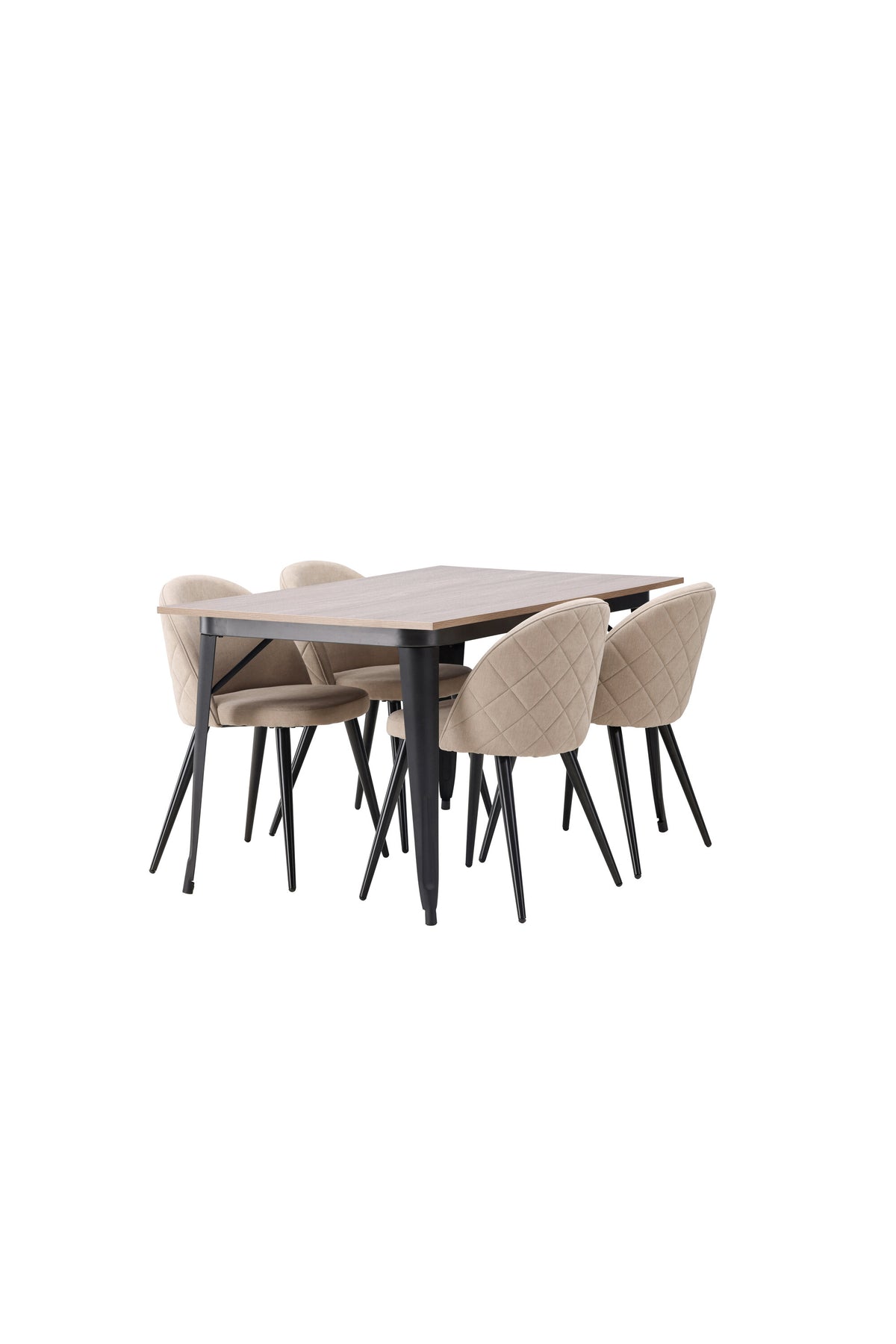 Tempe Matbord med Velvet Stolarna – Bord: 75x140x80 Stol: 57x76,5x50
