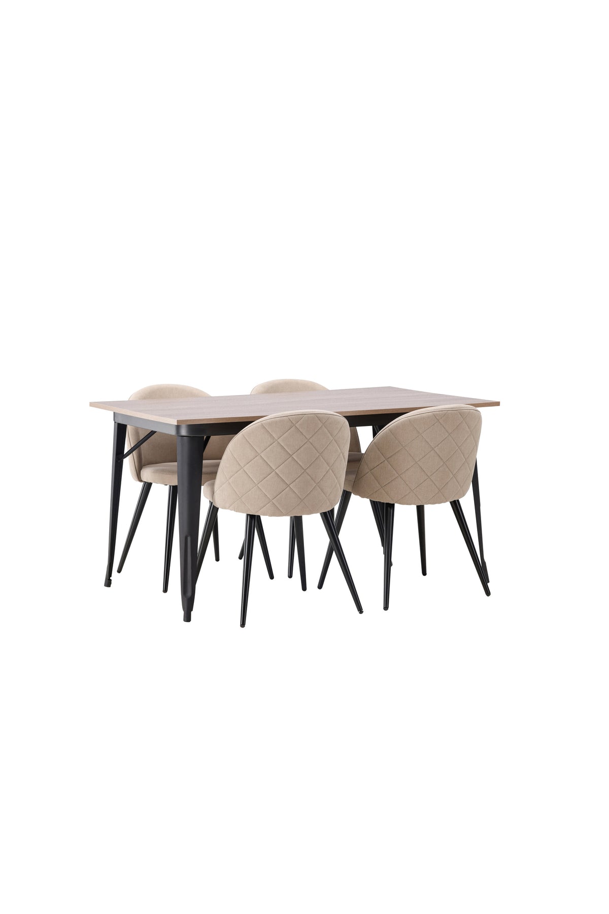 Tempe Matbord med Velvet Stolarna – Bord: 75x140x80 Stol: 57x76,5x50