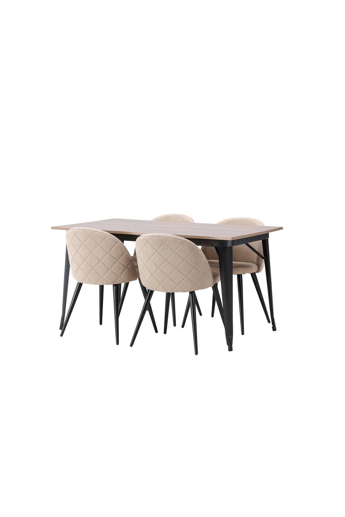 Tempe Matbord med Velvet Stolarna – Bord: 75x140x80 Stol: 57x76,5x50