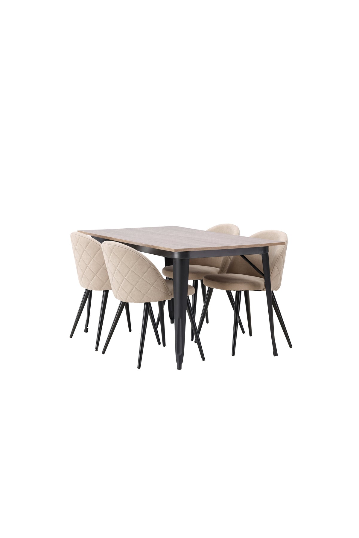 Tempe Matbord med Velvet Stolarna – Bord: 75x140x80 Stol: 57x76,5x50