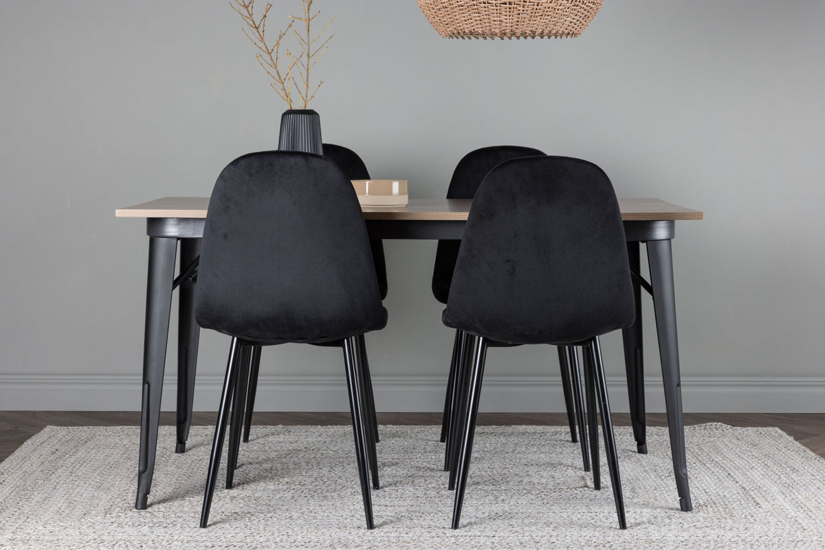 Tempe Matbord med Polar Stolarna – Bord: 75x140x80 Stol: 53,3x88x42,5