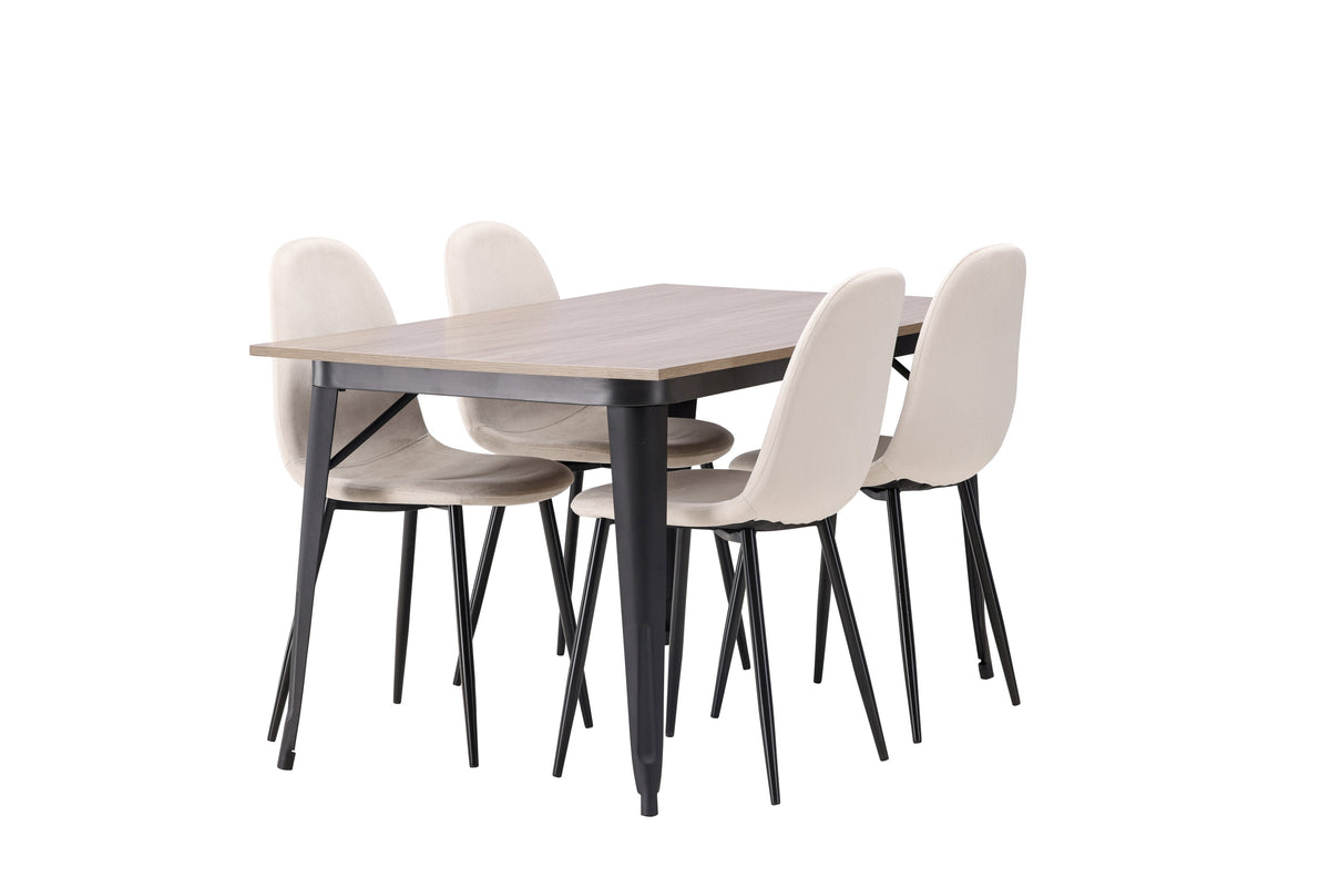 Tempe Matbord med Polar Stolarna – Bord: 75x140x80 Stol: 53,3x88x42,5