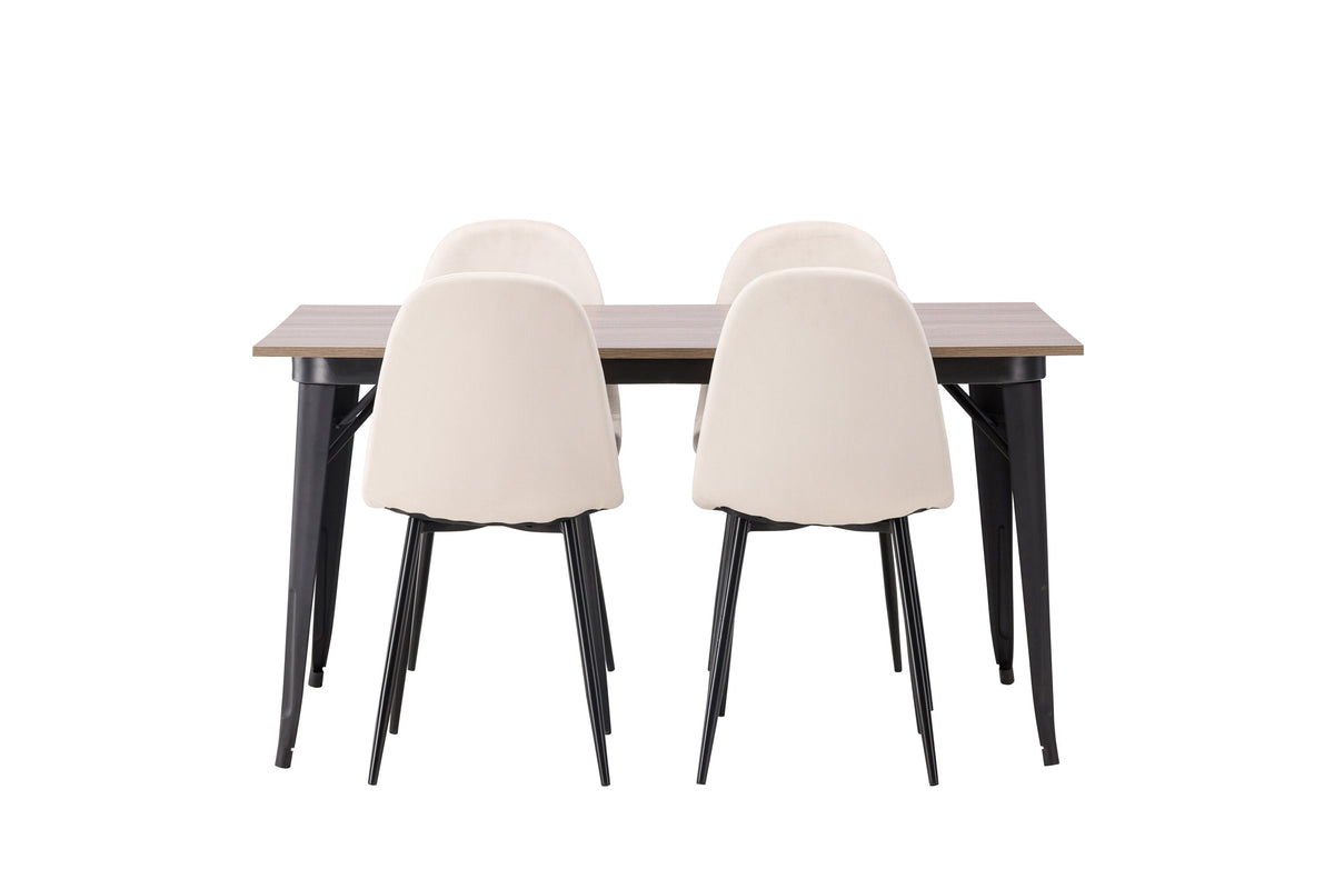 Tempe Matbord med Polar Stolarna – Bord: 75x140x80 Stol: 53,3x88x42,5