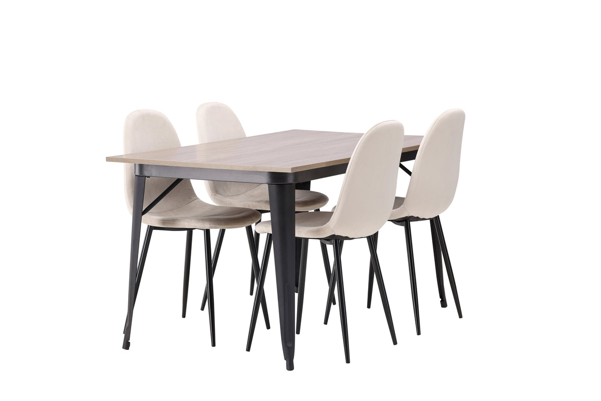 Tempe Matbord med Polar Stolarna – Bord: 75x140x80 Stol: 53,3x88x42,5