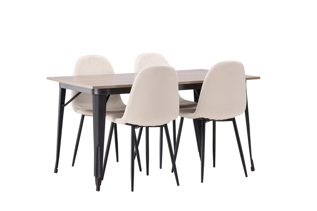 Tempe Matbord med Polar Stolarna – Bord: 75x140x80 Stol: 53,3x88x42,5