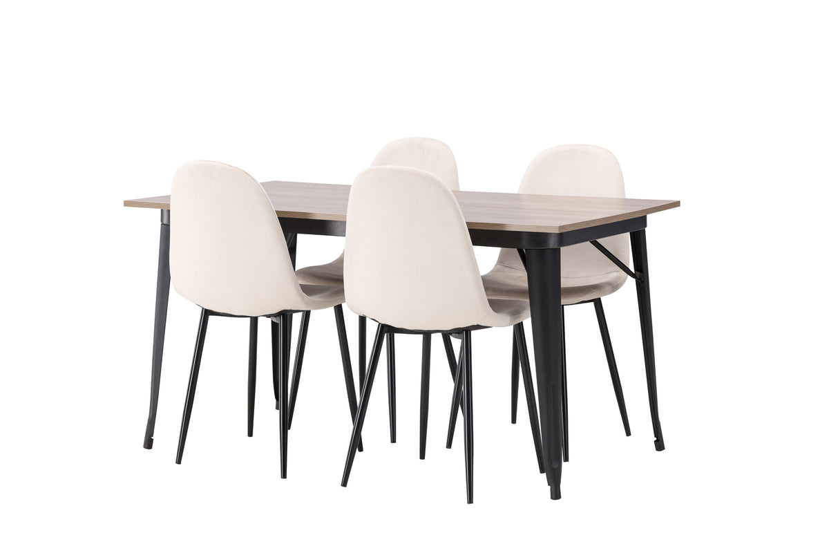 Tempe Matbord med Polar Stolarna – Bord: 75x140x80 Stol: 53,3x88x42,5