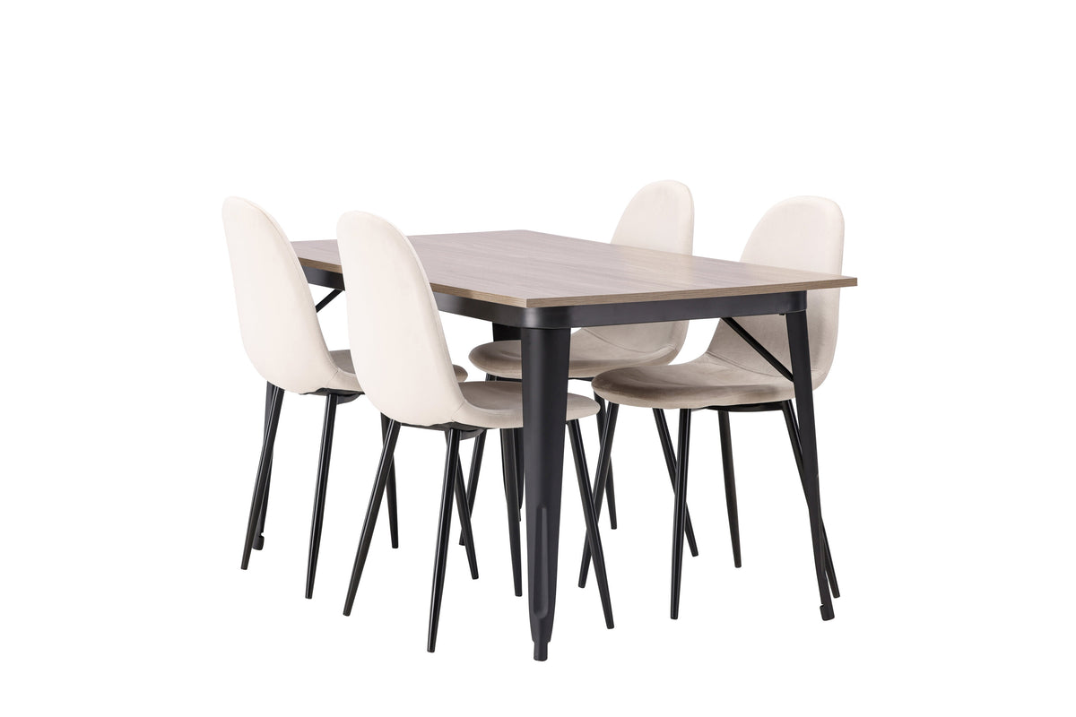 Tempe Matbord med Polar Stolarna – Bord: 75x140x80 Stol: 53,3x88x42,5
