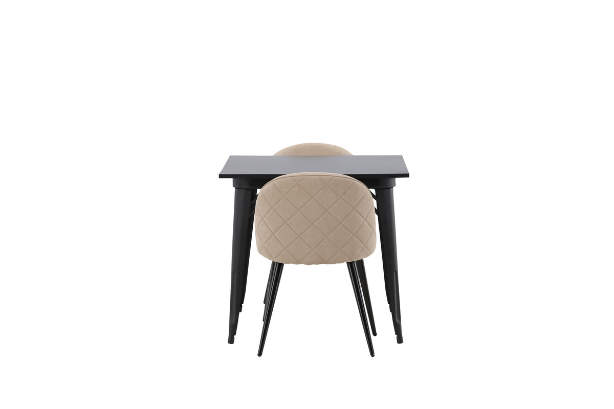 Tempe Matbord med Velvet Stolarna – Bord: 75x80x80 Stol: 57x76,5x50