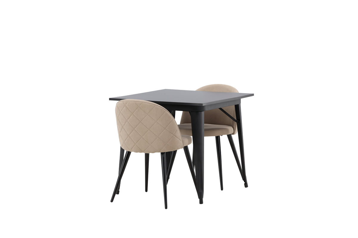 Tempe Matbord med Velvet Stolarna – Bord: 75x80x80 Stol: 57x76,5x50