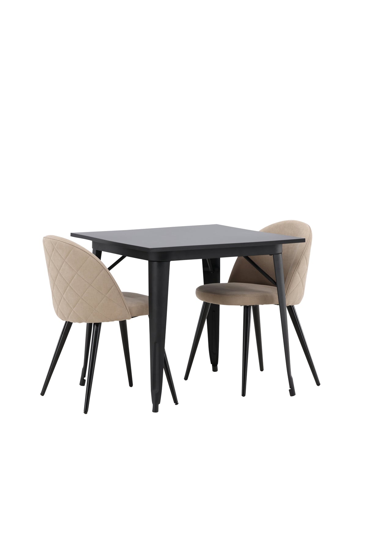 Tempe Matbord med Velvet Stolarna – Bord: 75x80x80 Stol: 57x76,5x50