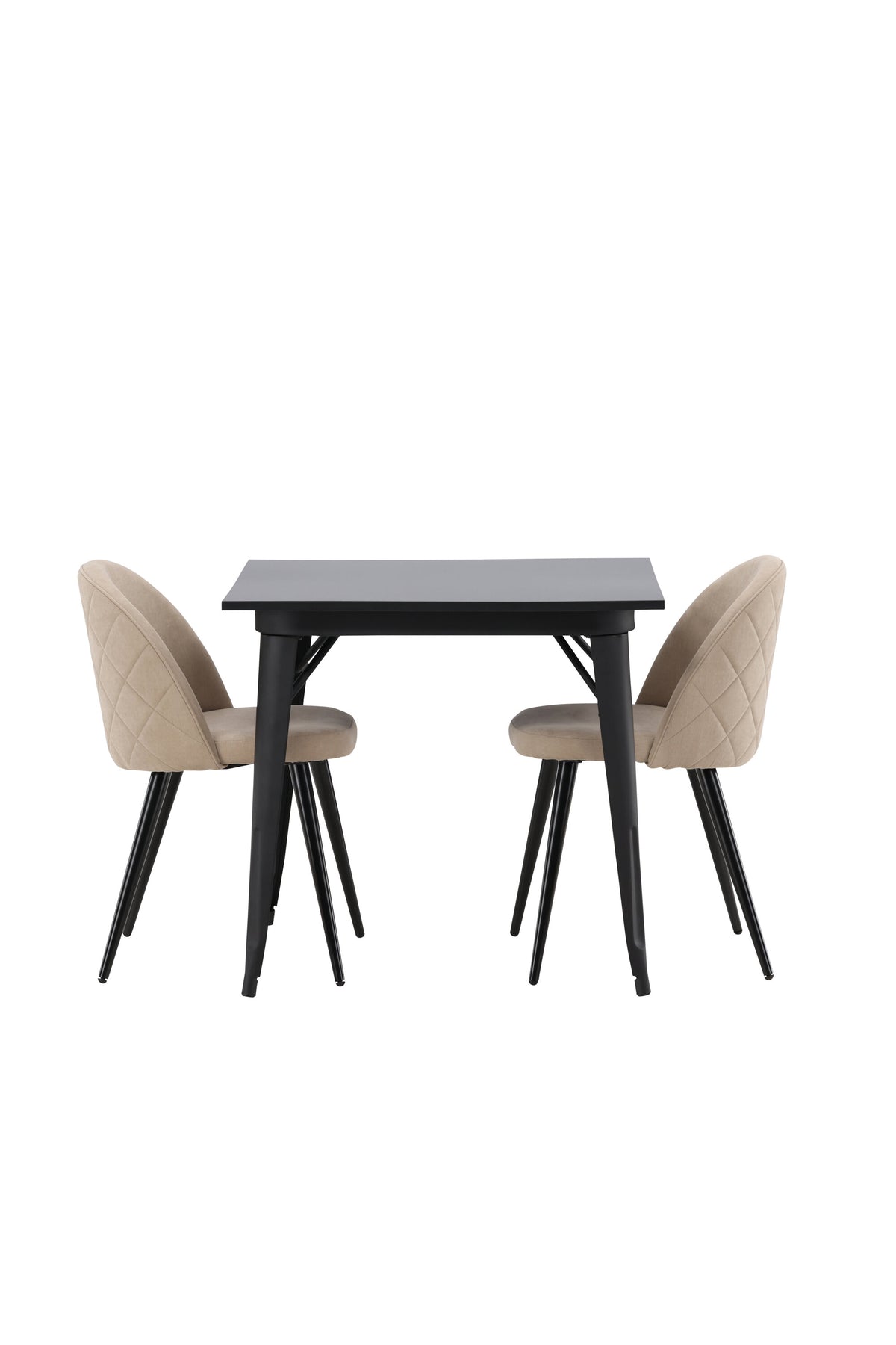 Tempe Matbord med Velvet Stolarna – Bord: 75x80x80 Stol: 57x76,5x50