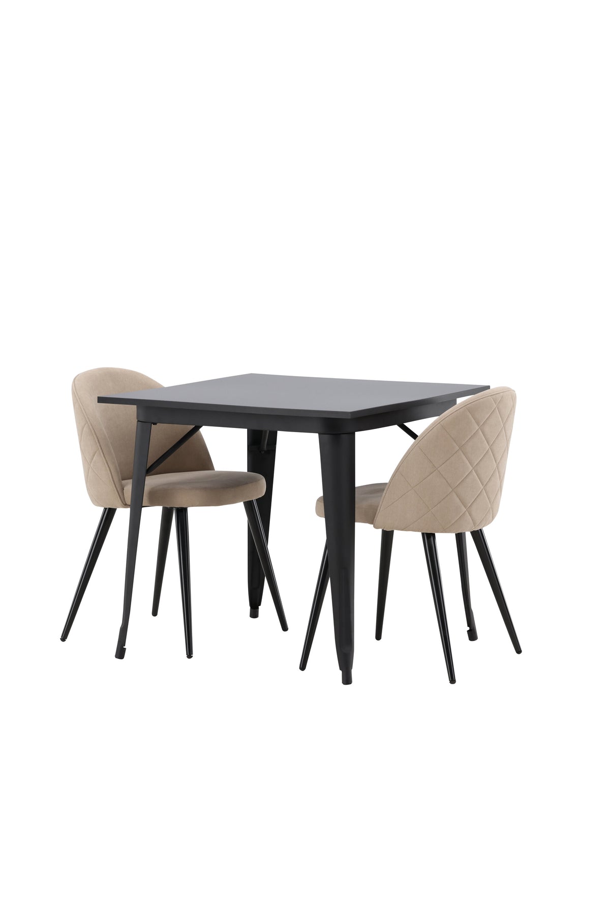 Tempe Matbord med Velvet Stolarna – Bord: 75x80x80 Stol: 57x76,5x50