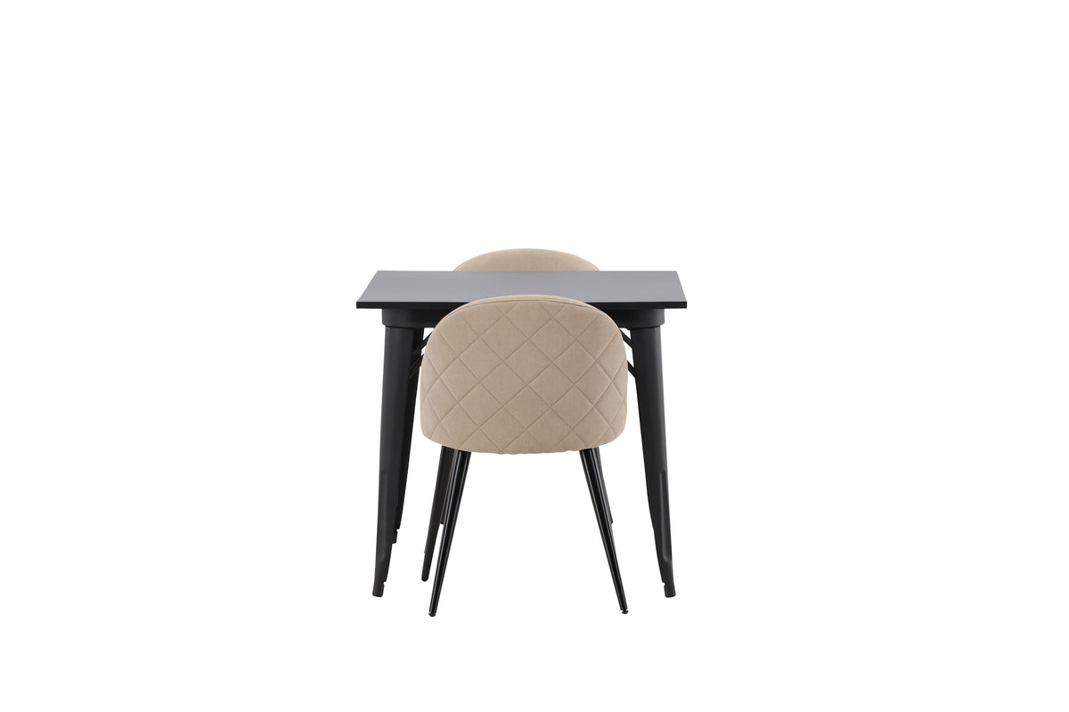 Tempe Matbord med Velvet Stolarna – Bord: 75x80x80 Stol: 57x76,5x50