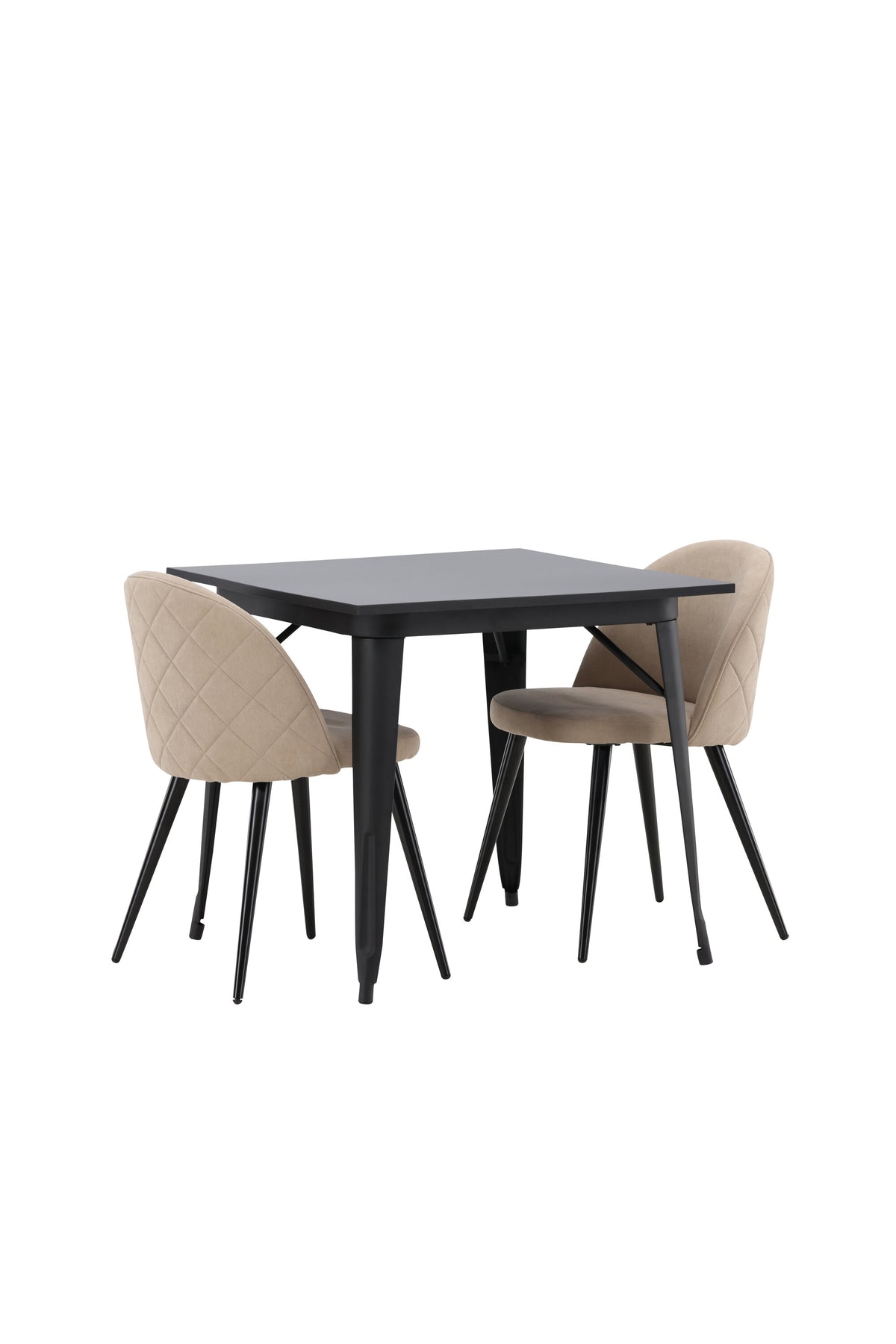 Tempe Matbord med Velvet Stolarna – Bord: 75x80x80 Stol: 57x76,5x50