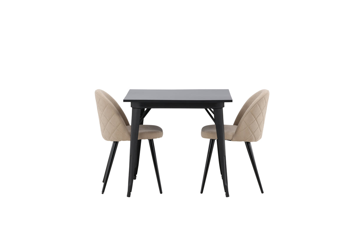 Tempe Matbord med Velvet Stolarna – Bord: 75x80x80 Stol: 57x76,5x50