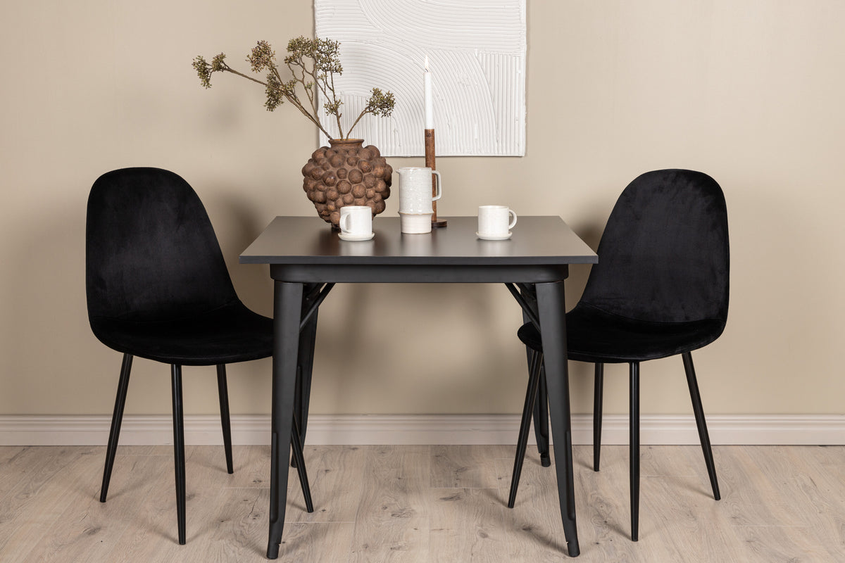 Tempe Matbord med Polar Stolarna – Bord: 75x80x80 Stol: 53,3x88x44