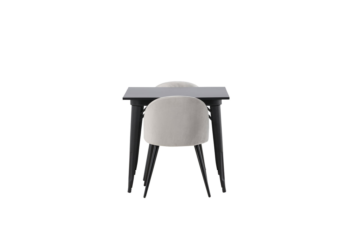 Tempe Matbord med Velvet Stolarna – Bord: 75x80x80 Stol: 57x76,5x50