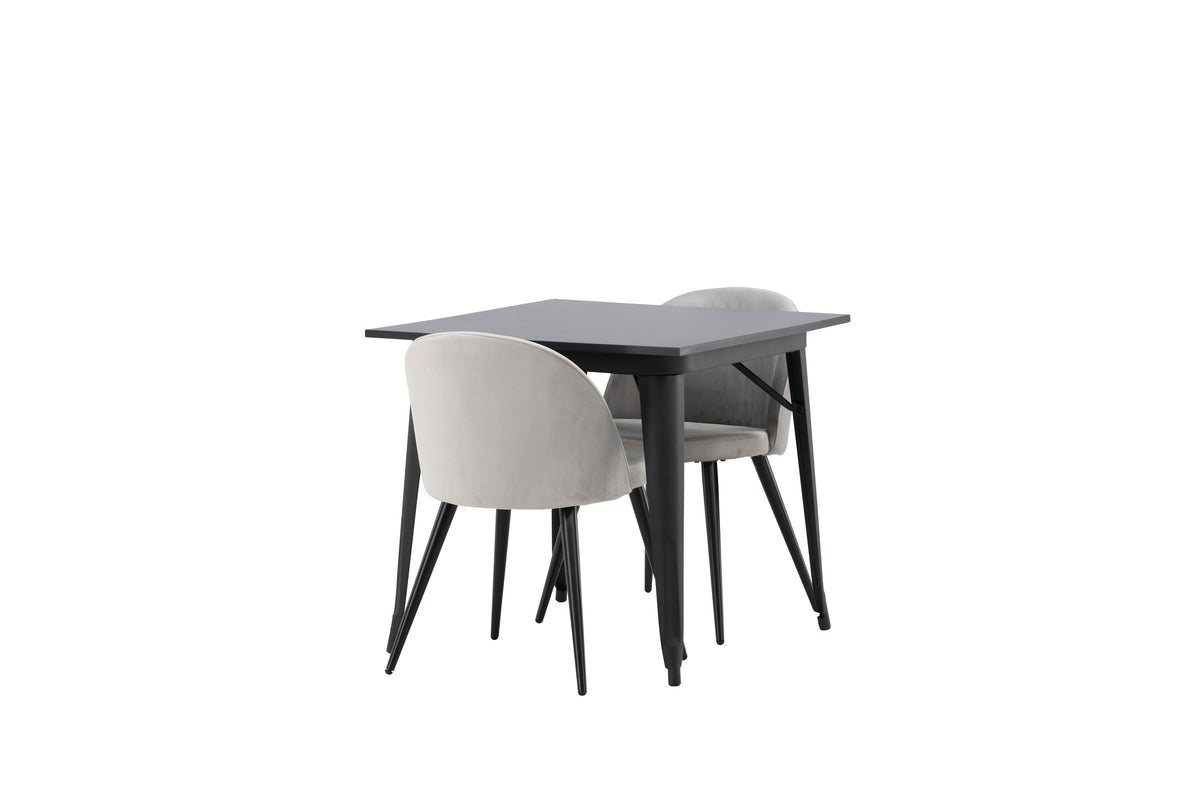 Tempe Matbord med Velvet Stolarna – Bord: 75x80x80 Stol: 57x76,5x50