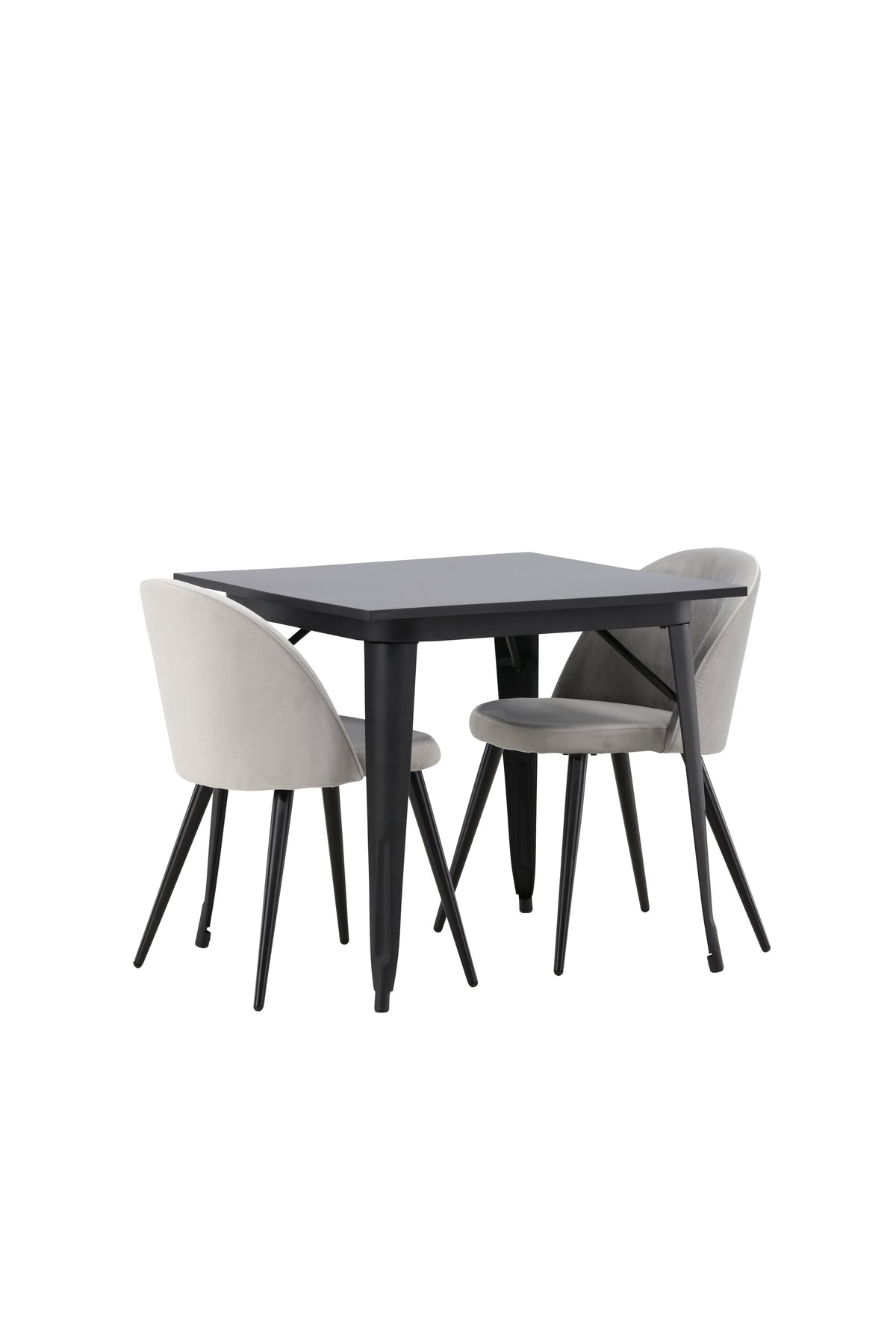 Tempe Matbord med Velvet Stolarna – Bord: 75x80x80 Stol: 57x76,5x50