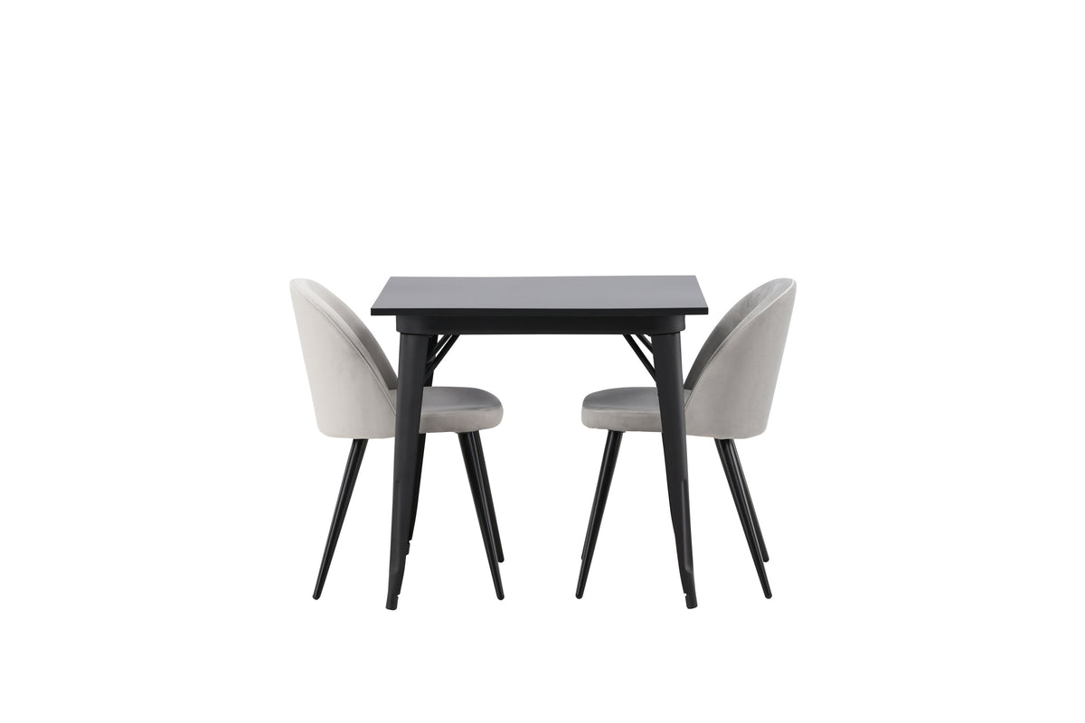 Tempe Matbord med Velvet Stolarna – Bord: 75x80x80 Stol: 57x76,5x50