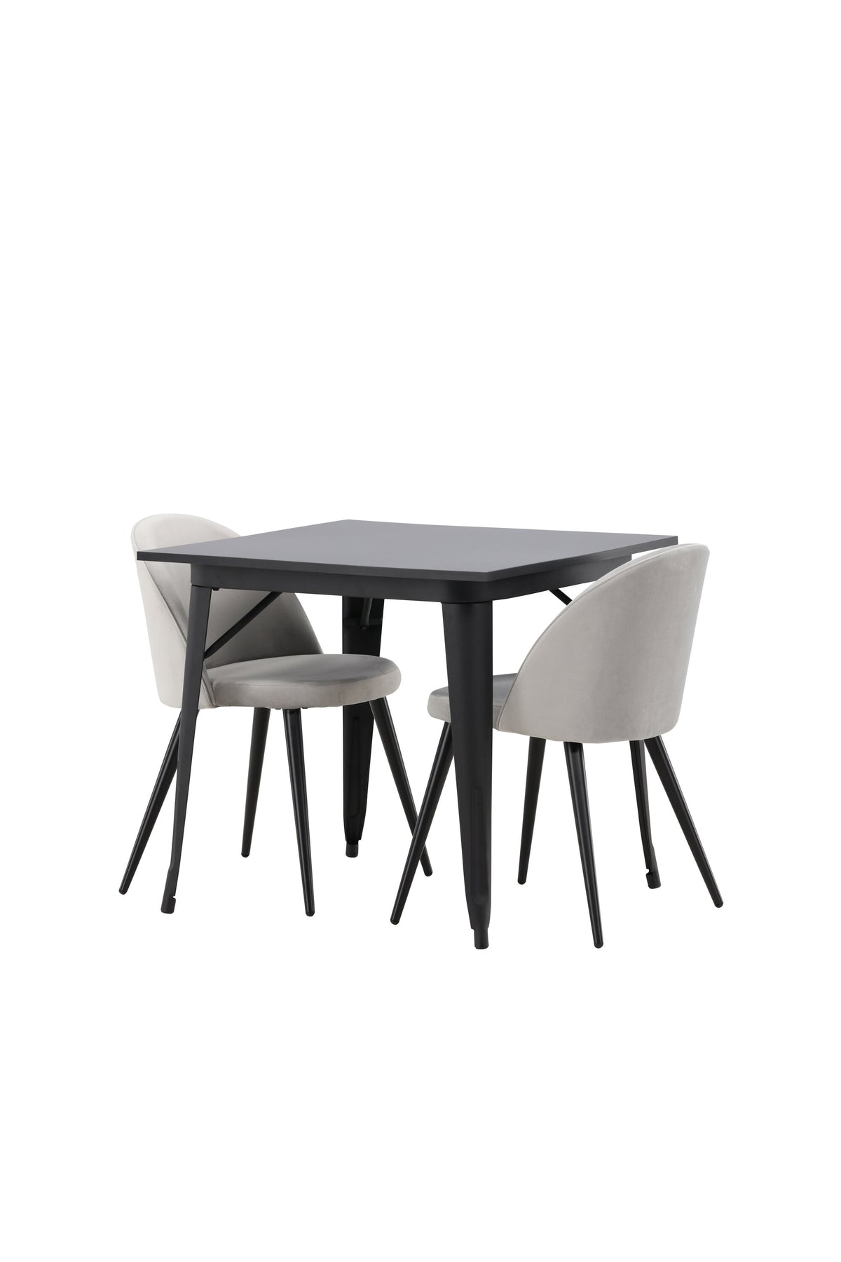 Tempe Matbord med Velvet Stolarna – Bord: 75x80x80 Stol: 57x76,5x50