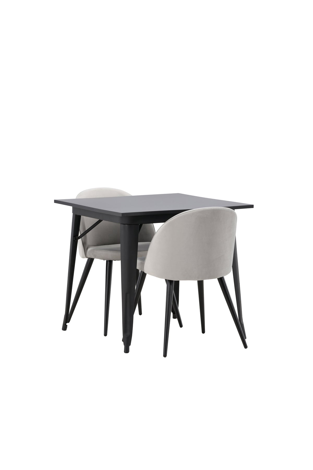 Tempe Matbord med Velvet Stolarna – Bord: 75x80x80 Stol: 57x76,5x50