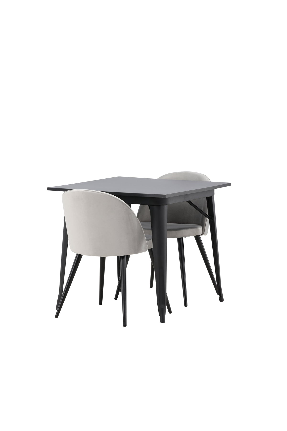 Tempe Matbord med Velvet Stolarna – Bord: 75x80x80 Stol: 57x76,5x50