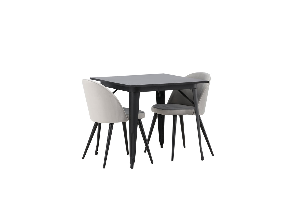 Tempe Matbord med Velvet Stolarna – Bord: 75x80x80 Stol: 57x76,5x50