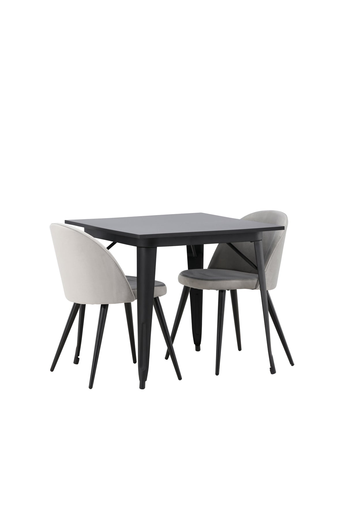 Tempe Matbord med Velvet Stolarna – Bord: 75x80x80 Stol: 57x76,5x50