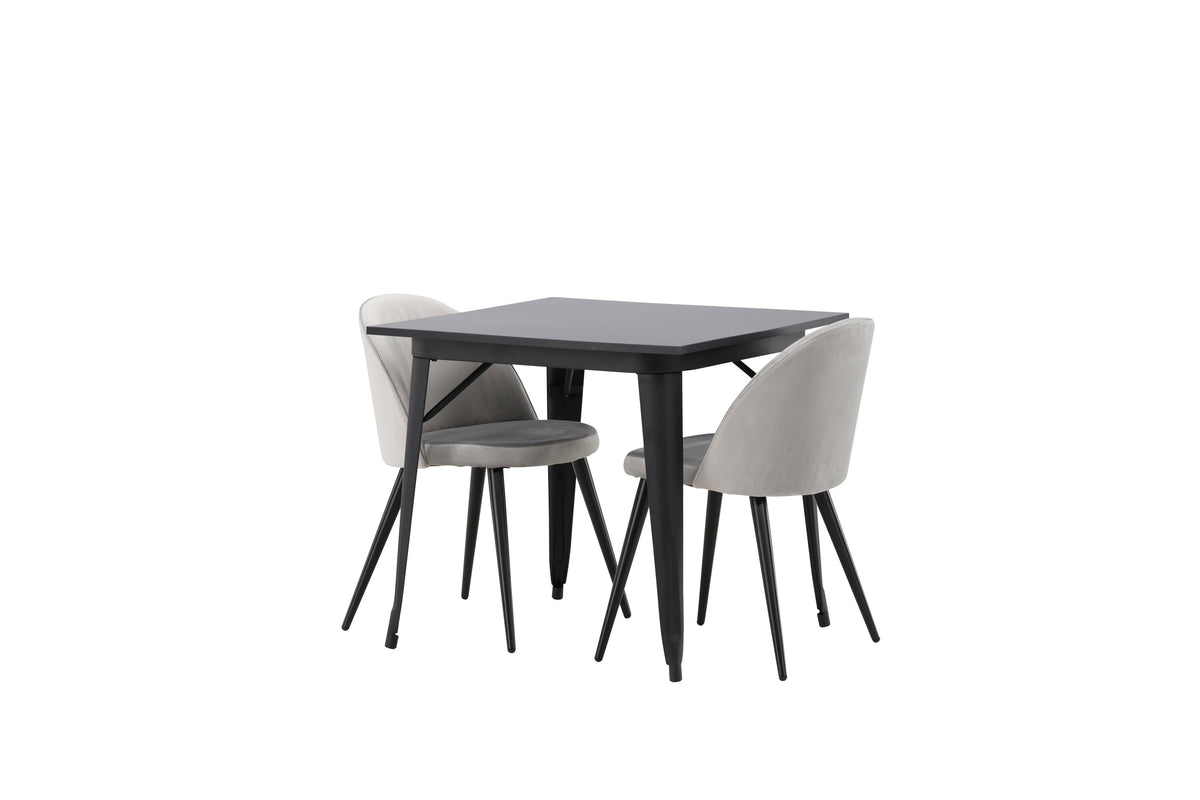 Tempe Matbord med Velvet Stolarna – Bord: 75x80x80 Stol: 57x76,5x50