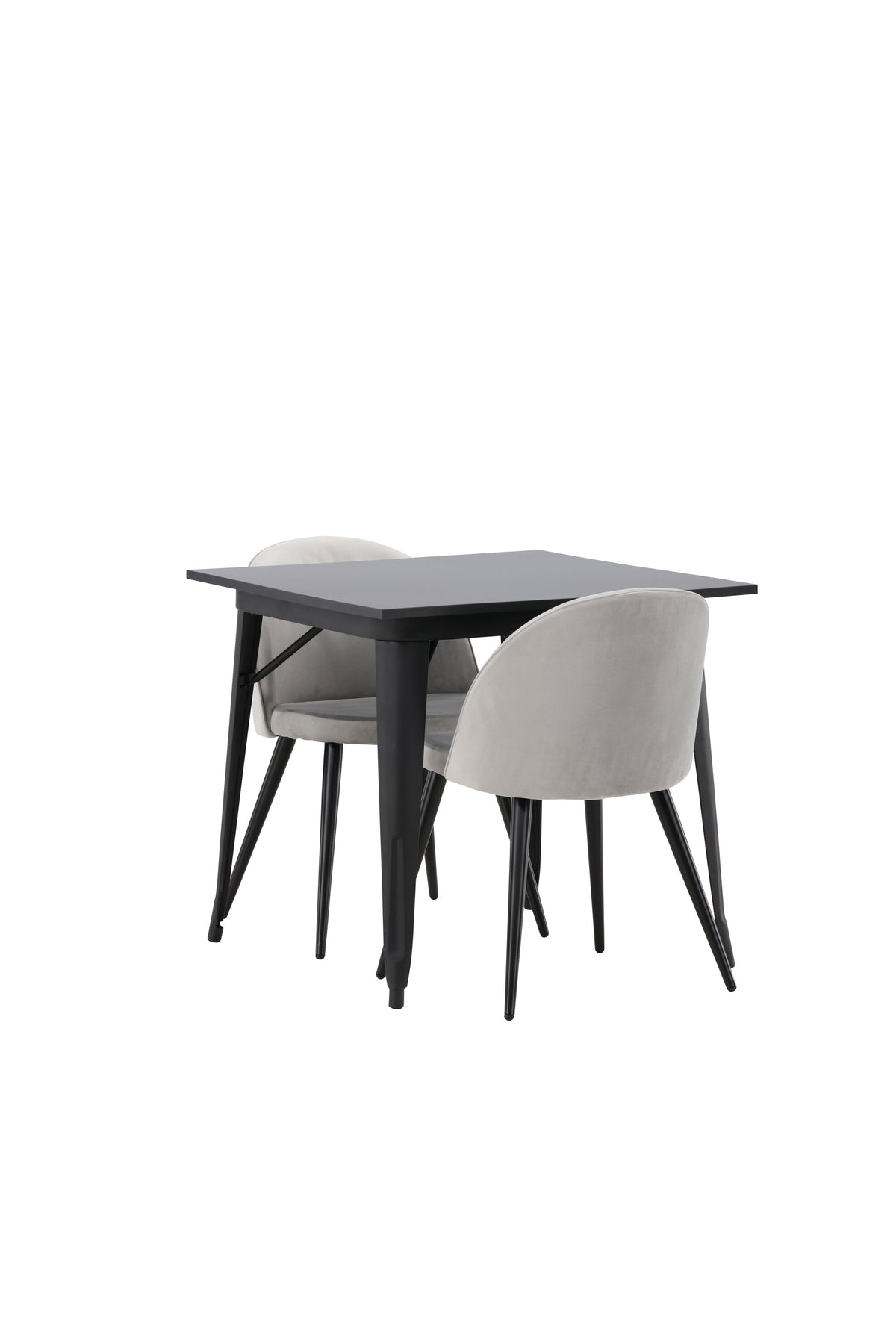 Tempe Matbord med Velvet Stolarna – Bord: 75x80x80 Stol: 57x76,5x50