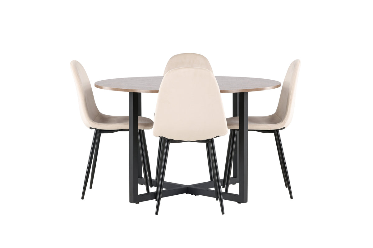Durango Matbord med Polar Stolarna – Bord: ⌀120 Stol: 53,3x88x42,5