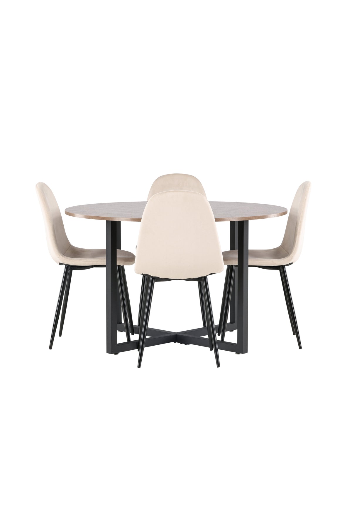 Durango Matbord med Polar Stolarna – Bord: ⌀120 Stol: 53,3x88x42,5