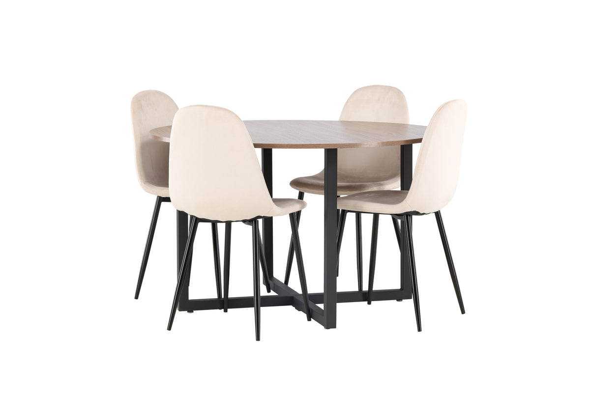 Durango Matbord med Polar Stolarna – Bord: ⌀120 Stol: 53,3x88x42,5