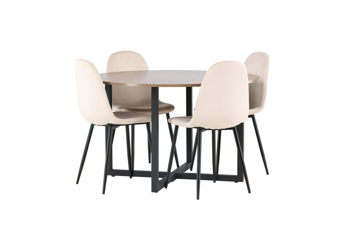 Durango Matbord med Polar Stolarna – Bord: ⌀120 Stol: 53,3x88x42,5