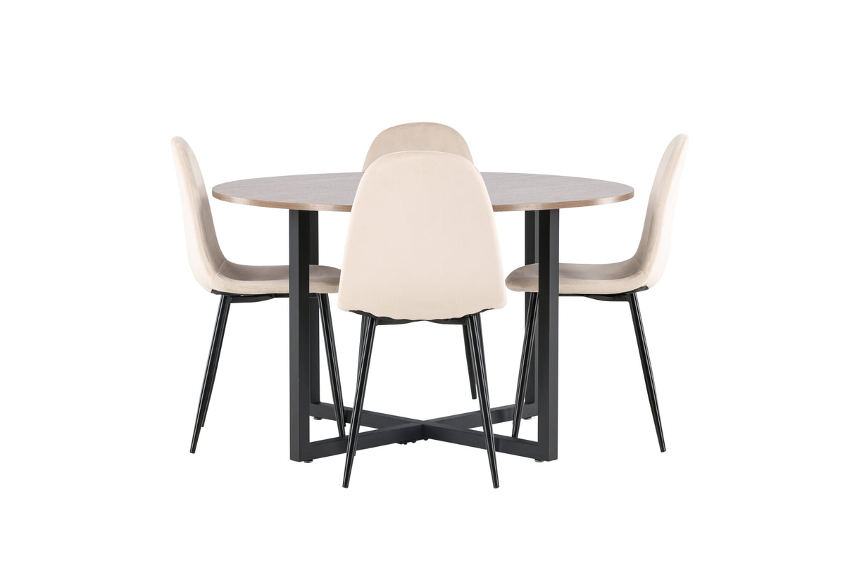 Durango Matbord med Polar Stolarna – Bord: ⌀120 Stol: 53,3x88x42,5