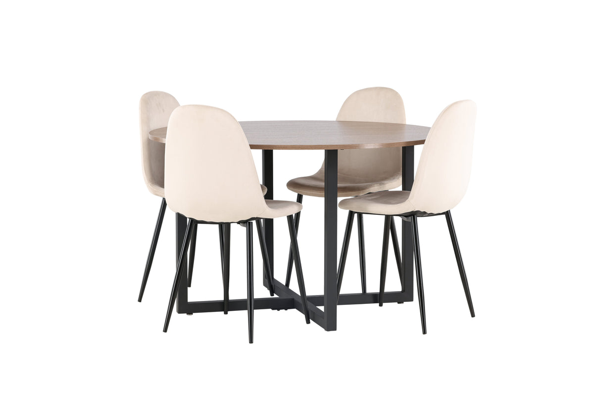 Durango Matbord med Polar Stolarna – Bord: ⌀120 Stol: 53,3x88x42,5