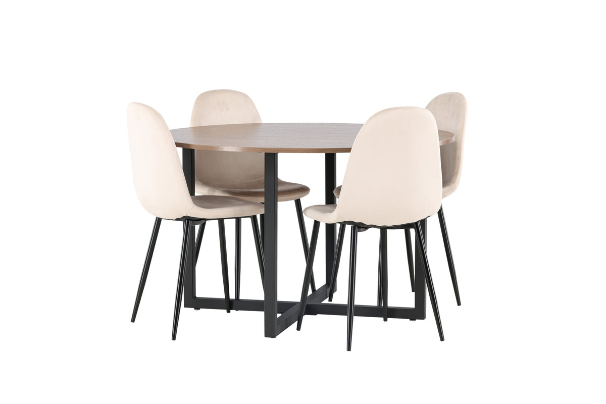 Durango Matbord med Polar Stolarna – Bord: ⌀120 Stol: 53,3x88x42,5
