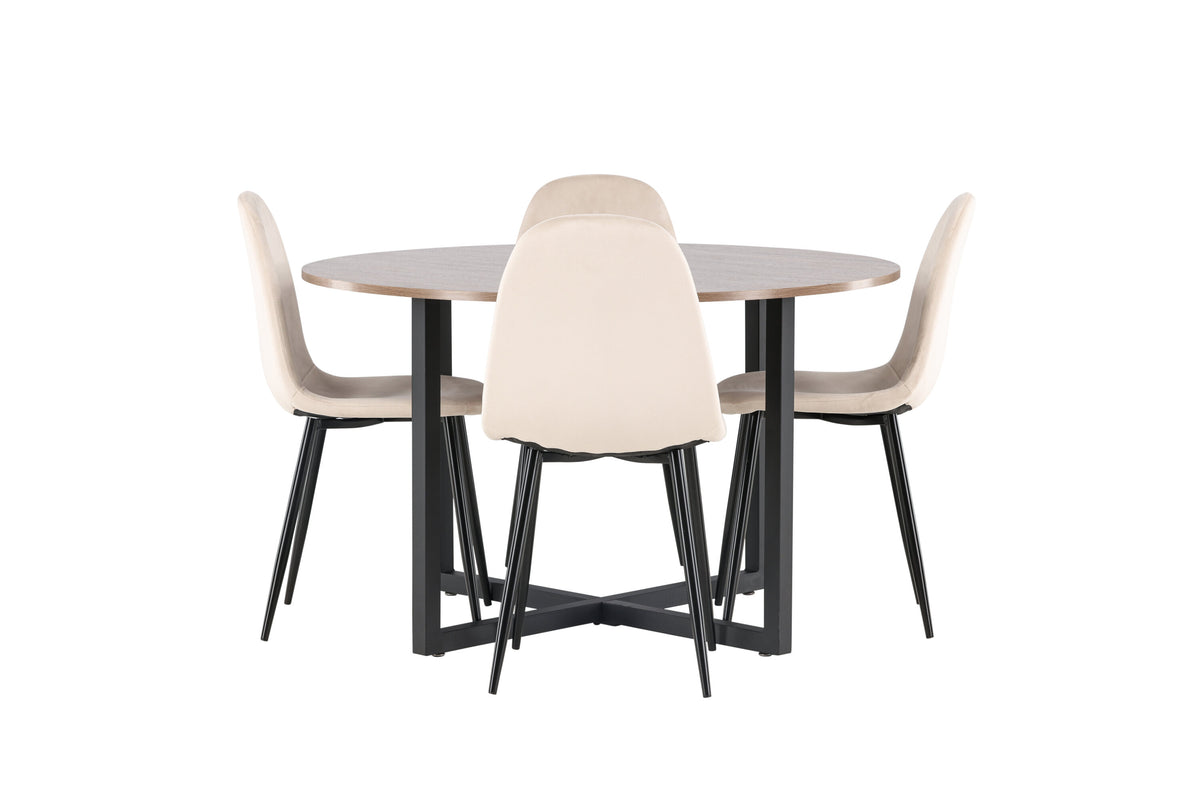 Durango Matbord med Polar Stolarna – Bord: ⌀120 Stol: 53,3x88x42,5