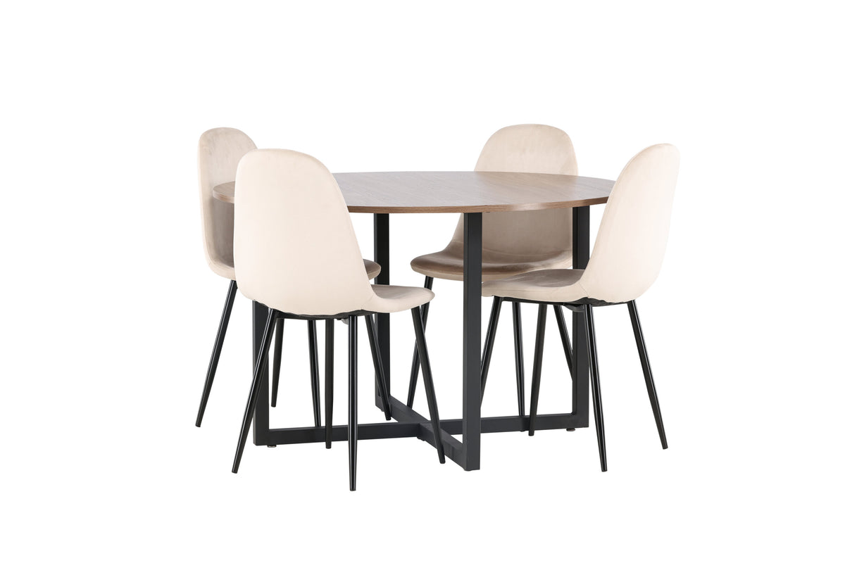 Durango Matbord med Polar Stolarna – Bord: ⌀120 Stol: 53,3x88x42,5